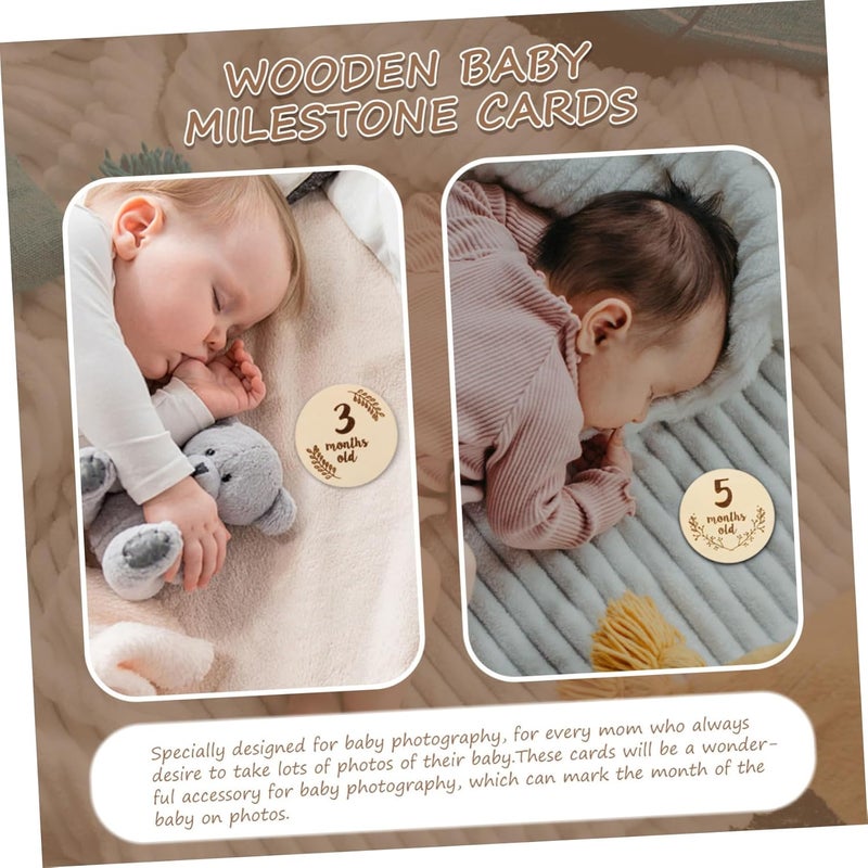 UPKOCH 6Pcs Double Sided Newborn Milestone Cards For Photography Monthly Announcements - Image 3